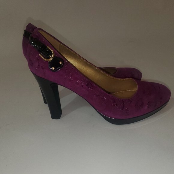 Purple Cheeta Print Heels - Picture 1 of 3